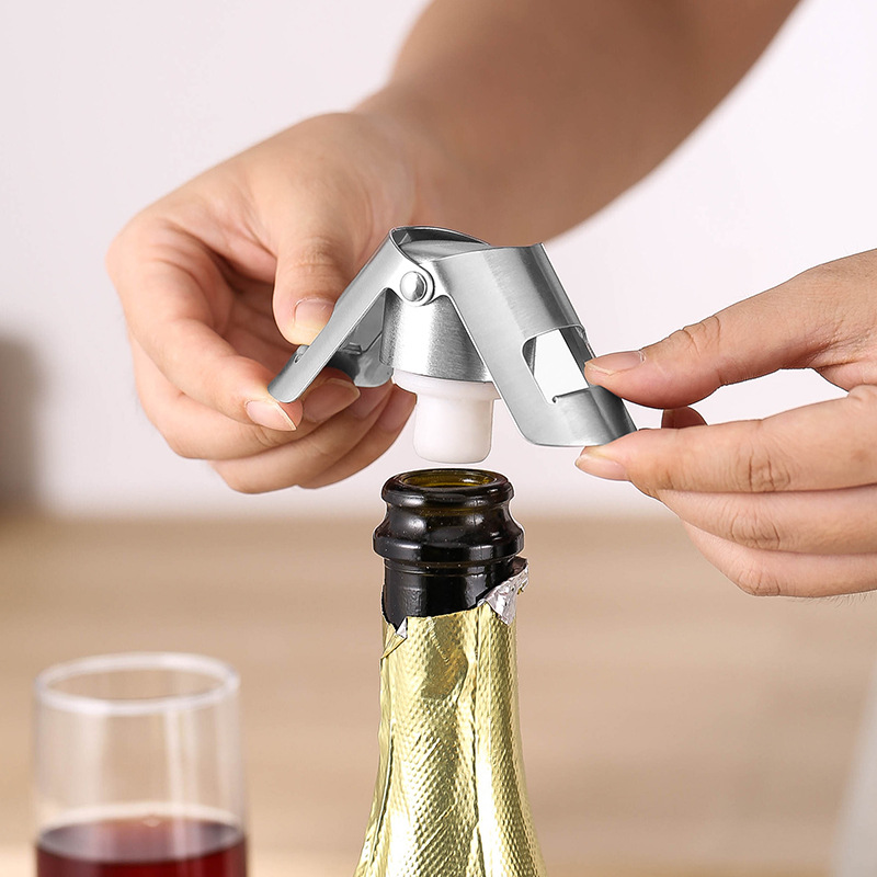 Wine Beer Bottle - Penutup Botol Sampanye Baja Portabel Berkilau