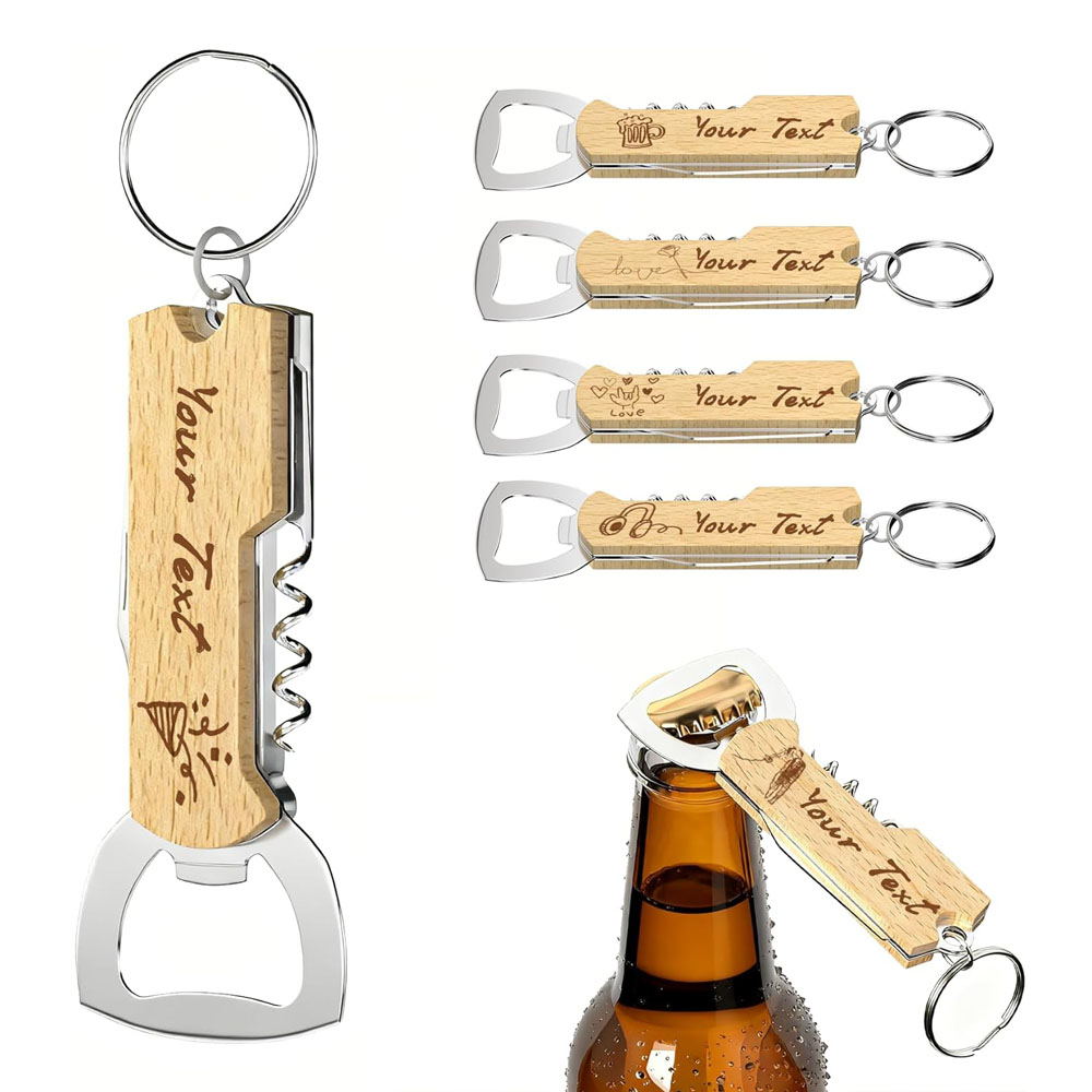 Wine Beer Bottle - Pembuka Botol Gantungan Kunci dengan Logo