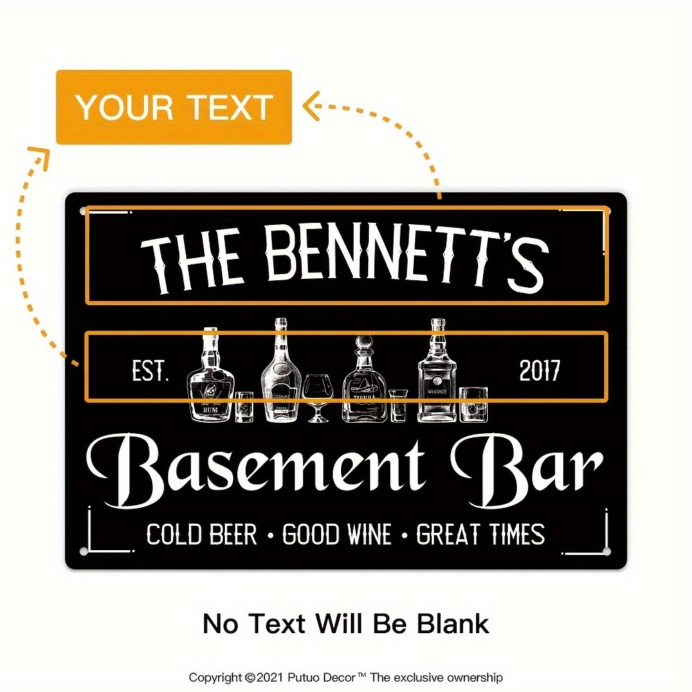 Wine Beer Name - 1 buah Papan Logam Bar Basement