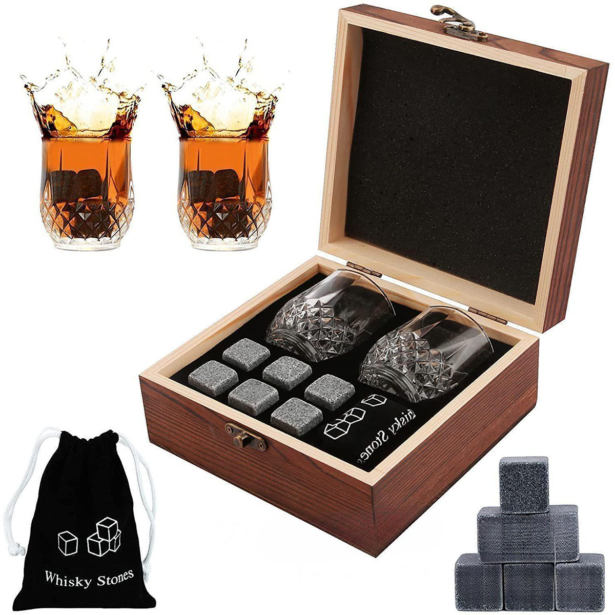 Whiskey Stone Set - Hadiah natal Valentine Set kaca batu