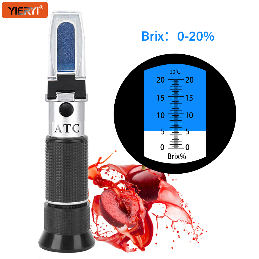 Wine Beer Juice - Refraktometer YIERYI Brix 0-20% ATC Genggam