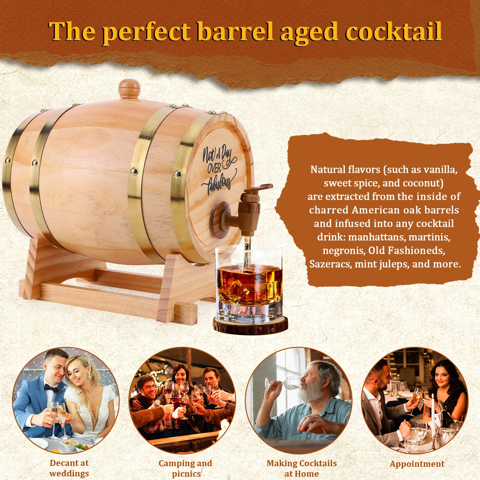 Tong Wiski Kayu 3L dengan Dudu - Wine Beer The Whiskey ulasan dan harga