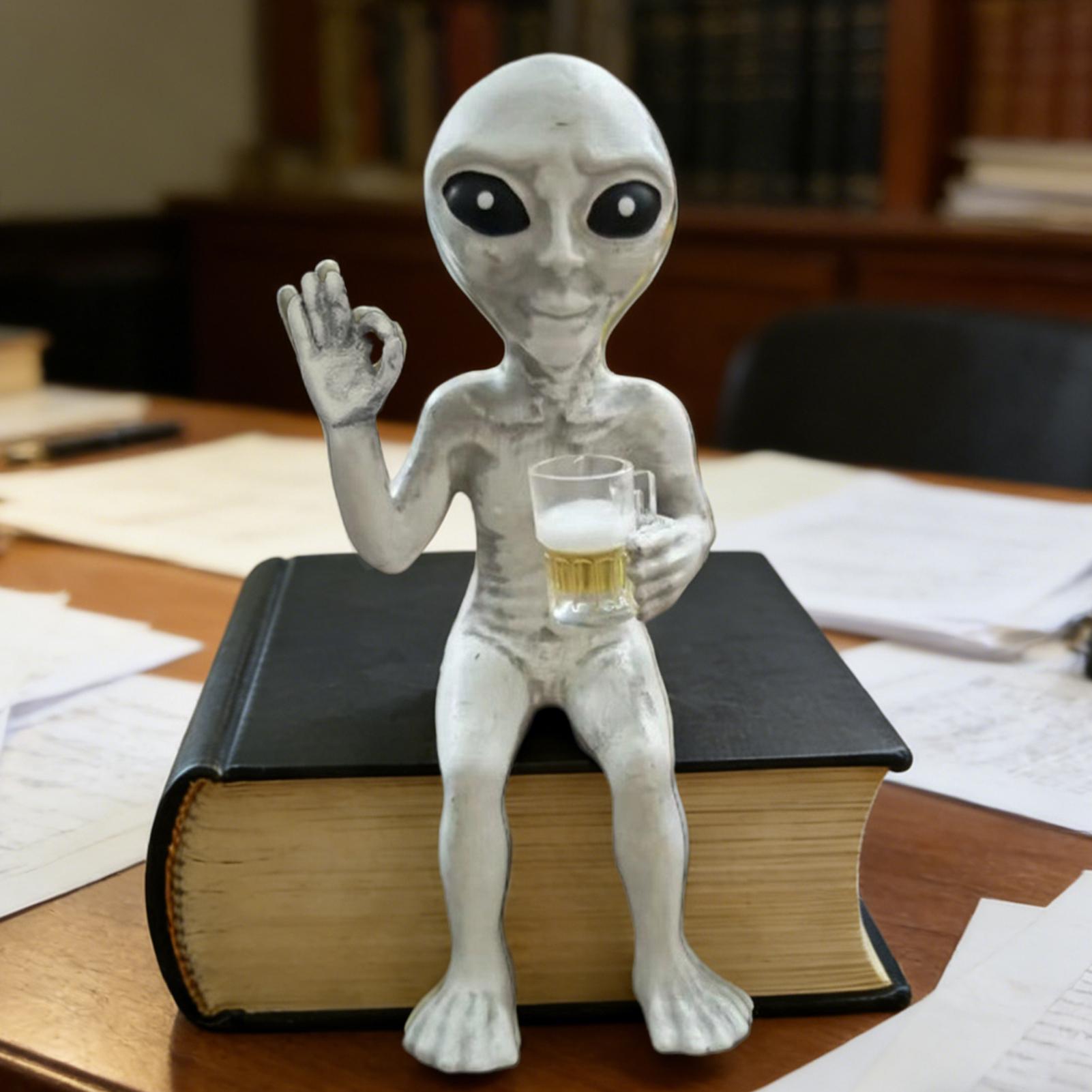 Patung Lucu Figur Alien Minum  - Wine Beer Drink ulasan dan harga