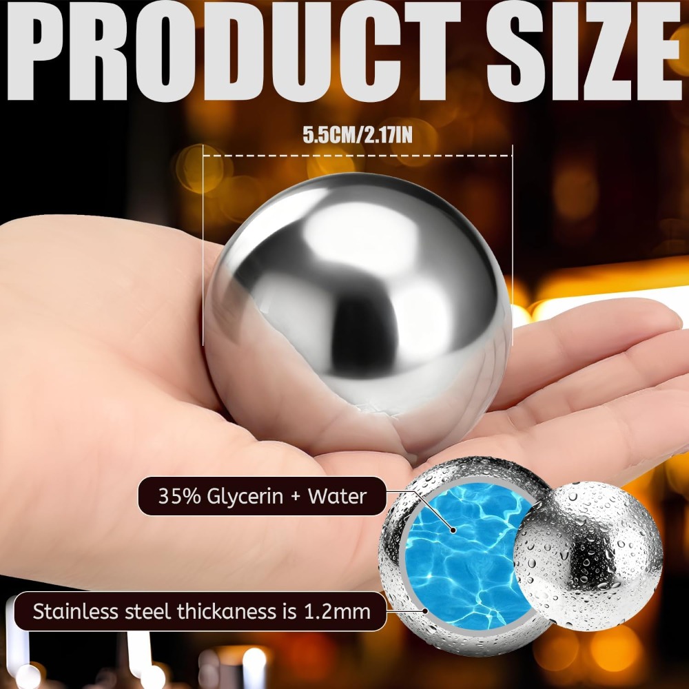 Bola Es Wiski Stainless Steel, - Whiskey Stone Set ulasan dan harga
