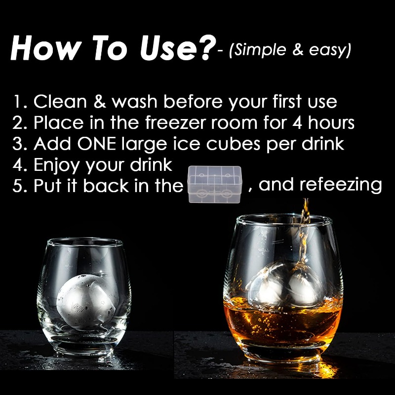 Bola Es Wiski Stainless Steel, - Whiskey Stone Set ulasan dan harga
