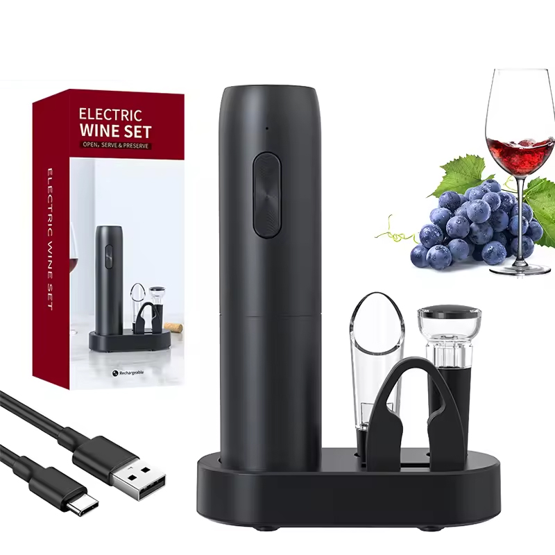 Pembuka botol anggur listrik 4 - Bottle Stopper Set ulasan dan harga