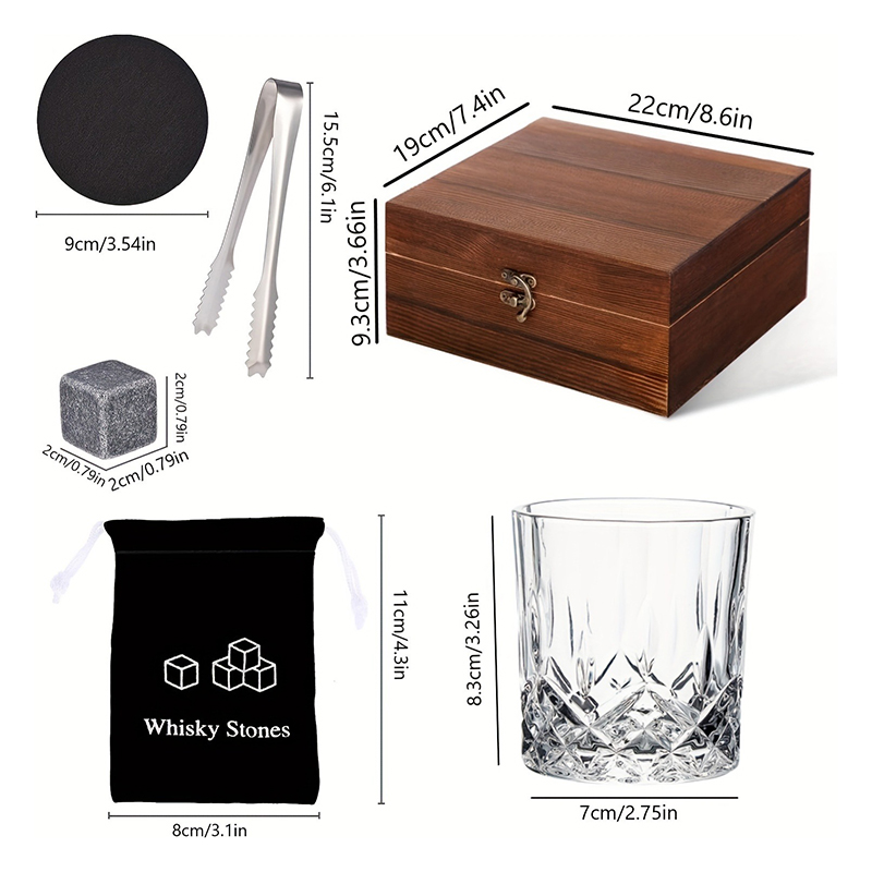 Set Hadiah Batu Es Wiski, 8 Ba - Whiskey Stone Set ulasan dan harga