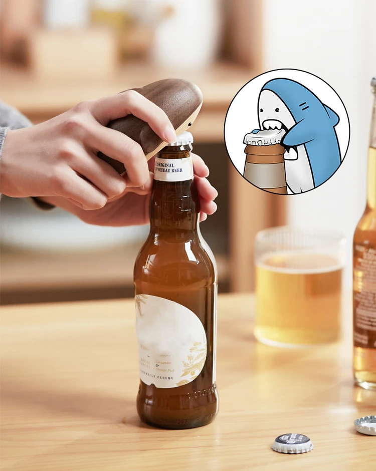 Ornamen Hiu Kayu Kreatif Pembu - Wine Beer Bottle ulasan dan harga