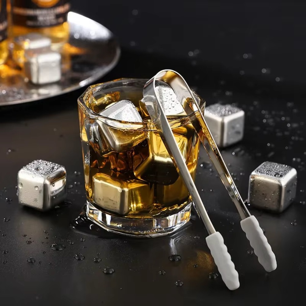 4/6/8 Buah Set Es Batu Stainle - Whiskey Stone Set ulasan dan harga