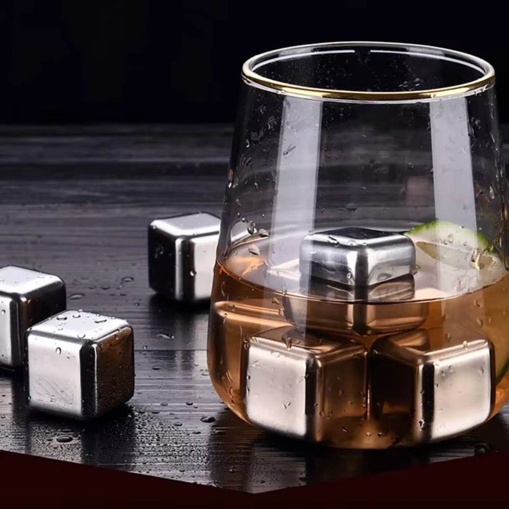 4/6/8 Buah Set Es Batu Stainle - Whiskey Stone Set ulasan dan harga